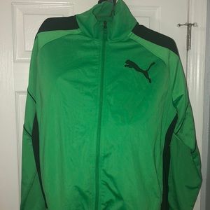 Green Puma track jacket sz L